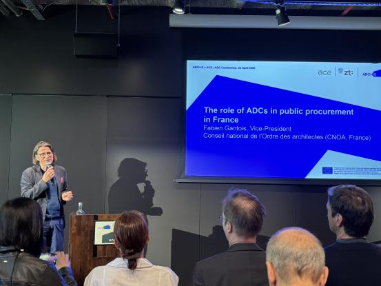 Fabien Gantois, vice-président : prise de parole sur les concours d’architecture en Europe